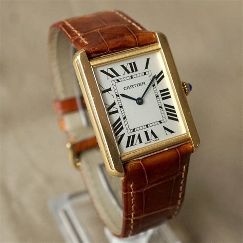 cartier tank solo gold mens